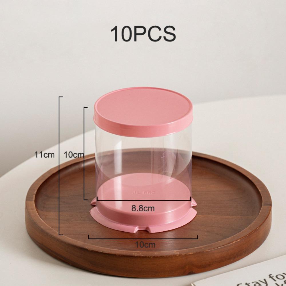 10Pcs Tall Layer Lid Cupcake Box Transparent Cookies Box Baking Dessert Container Wedding Supplies