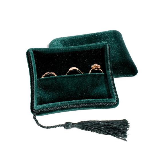 Boîte à Bijoux en Velours Petite Boîte à Bijoux de Voyage avec Breloque Pendentif à Gland Organisateur de Bijoux Portable pour Femmes pour Bagues Bracelets Boucles d'Oreilles