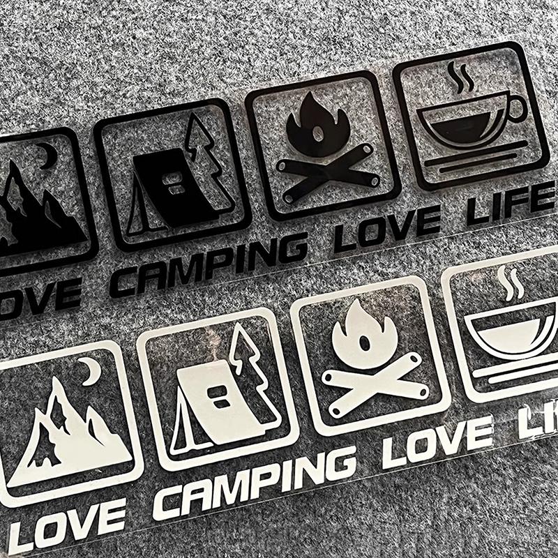 Love Camping, Love Life. Car Sticker Decoration Waterproof For Window And Bumper Stickers Of Cars, Trucks And Motorcycles