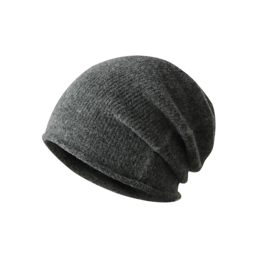 Autumn and winter soft wool beanie hat for men, warm headwrap hat, plain solid color cold weather hat, Korean style trendy pullover hat for women