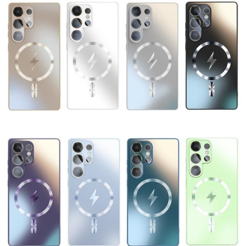 Ultratenký AG Matný Magnetický Kryt Pro Magsafe Pro Samsung Galaxy S25 S24 S23 Ultra Plus Ochranné Sklo Objektivu Nárazuvzdorný Kryt