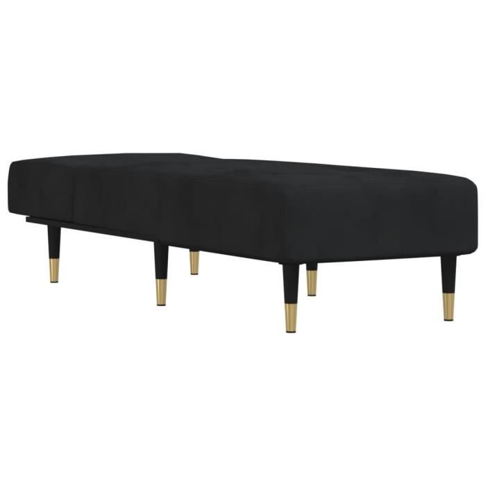 VidaXL Chaise Longue Black Velvet 352805