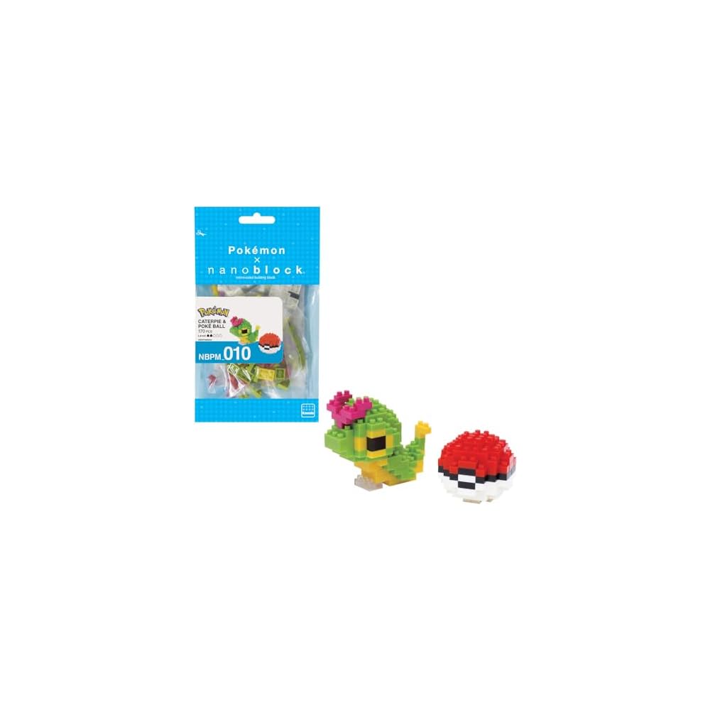 Nanoblock Pokmon Caterpie and Pok Ball Building Set Toy 150 Pieces