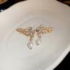 Orecchini a lobo in Zircone Light Luxury Moda Donna Fiore Foglia Eleganti Orecchini a lobo con Perla Sintetica Gioielli per Feste Matrimoni