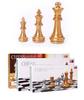 UB Magnetic Gold and Silver Folding International Chess Set - Medium Size for Adults and Kids