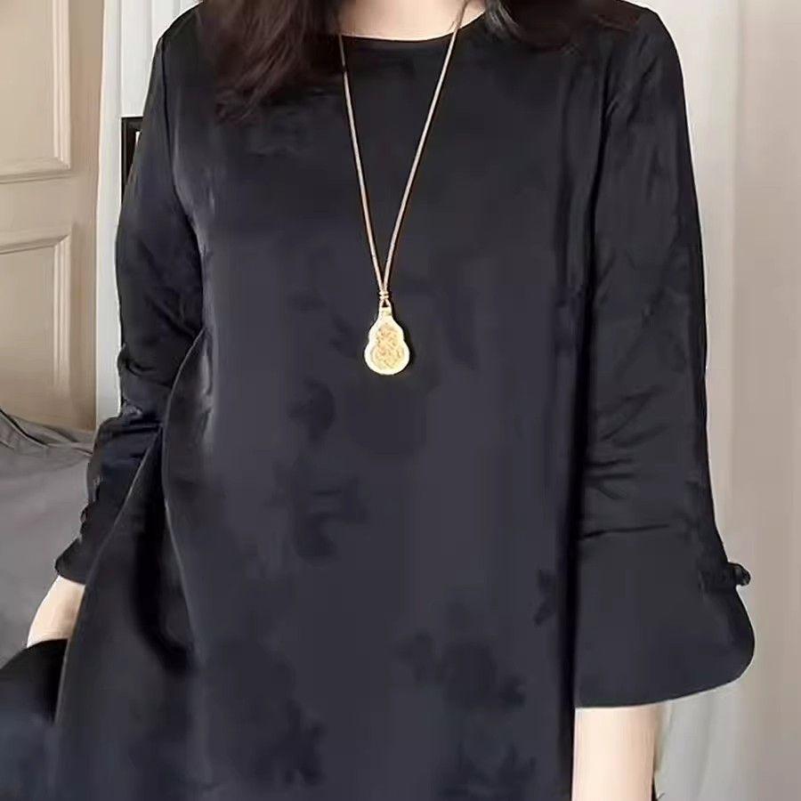 Women's Spring/Summer Seven-Sleeve Jacquard Blouse - New Fashionable Loose Fit