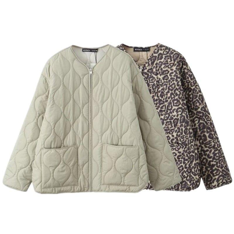 Western Style 2024 Autumn New Women Clothes All-Match Warm Long Sleeve Zip-up Casual Jacket 1255793