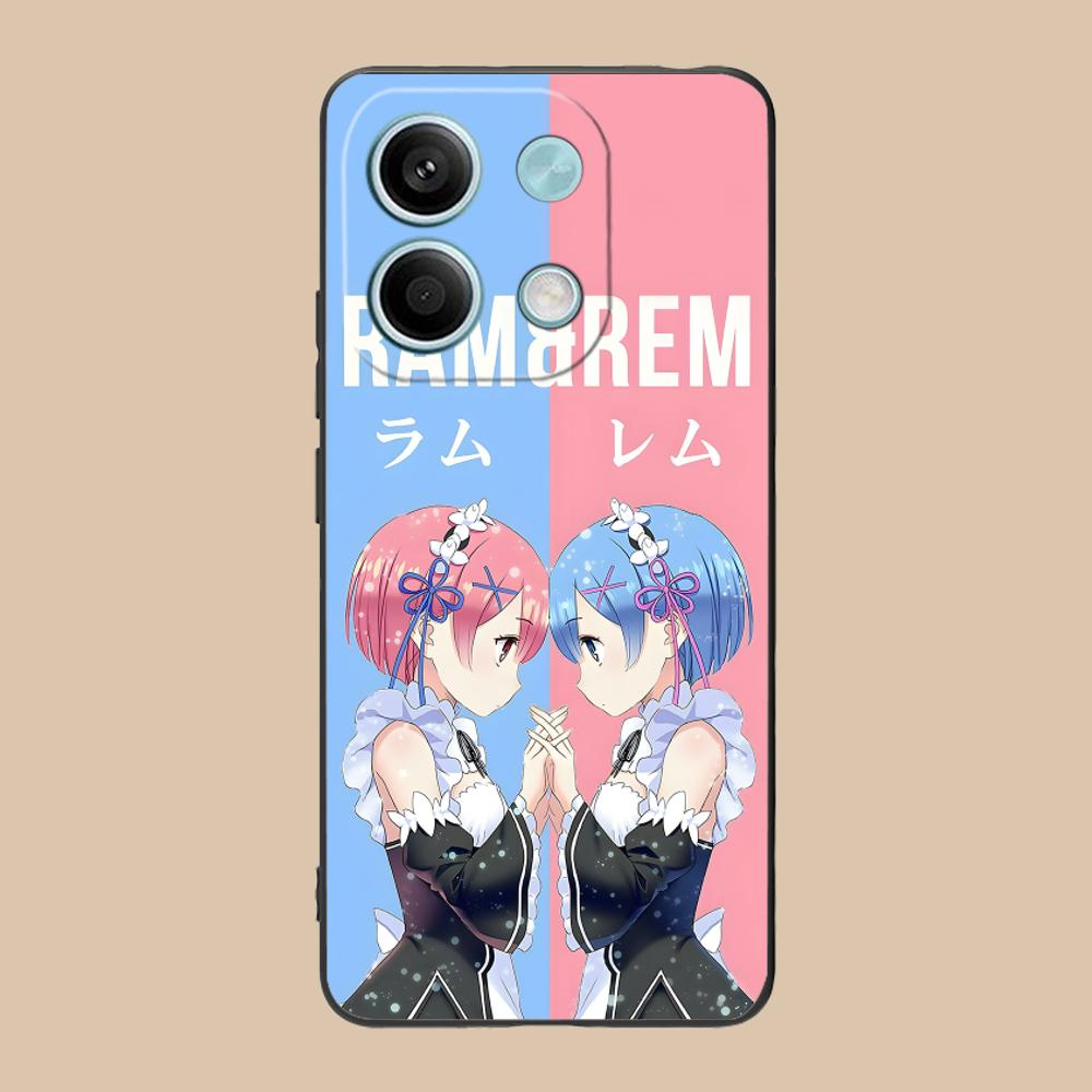 ReZero Rem Ram Matte TPU Mobile Phone Case for POCO M7 M6 M5 M4 M3 X7 X6 X5 X4 X3 Pro GT 5G Colorful Printing Cover