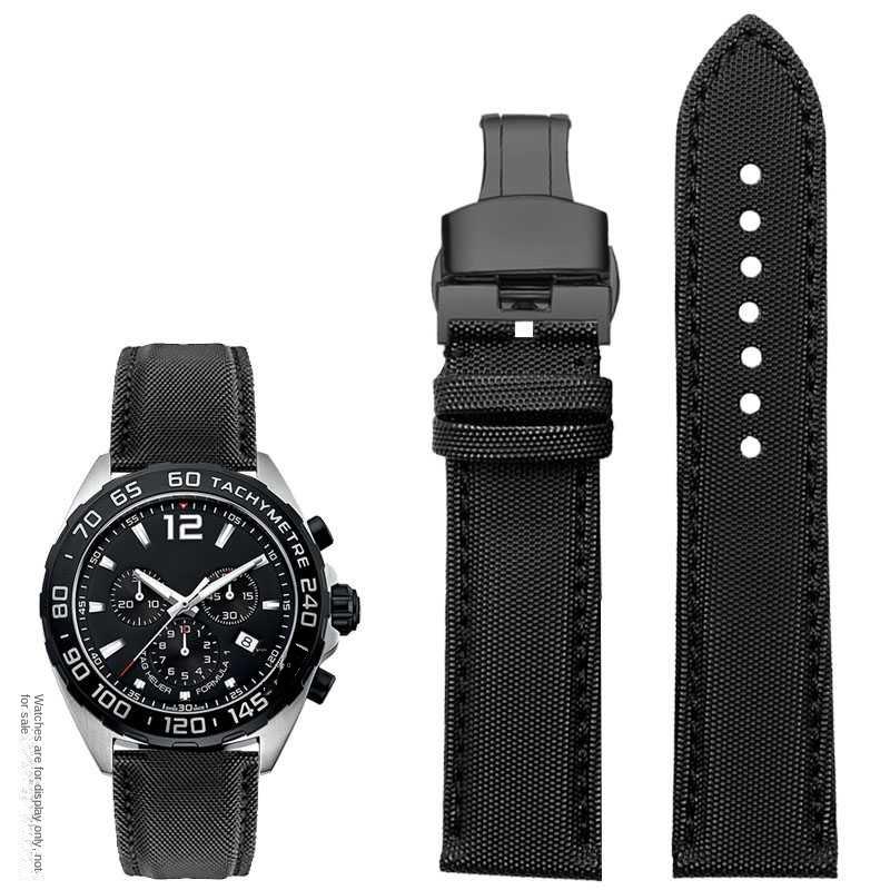 20mm 21mm 22mm 23mm Nylon Leather Bottom Watchband for Mido Helmsman M021 M005 M038 Tudor Seiko Waterproof Watch Strap