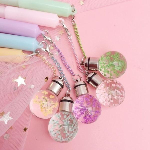 1 buc. Stilou cu pandantiv floare Stilou creativ cu bec luminos Stilou negru Stilou gel coreean mic și proaspăt pentru semnat