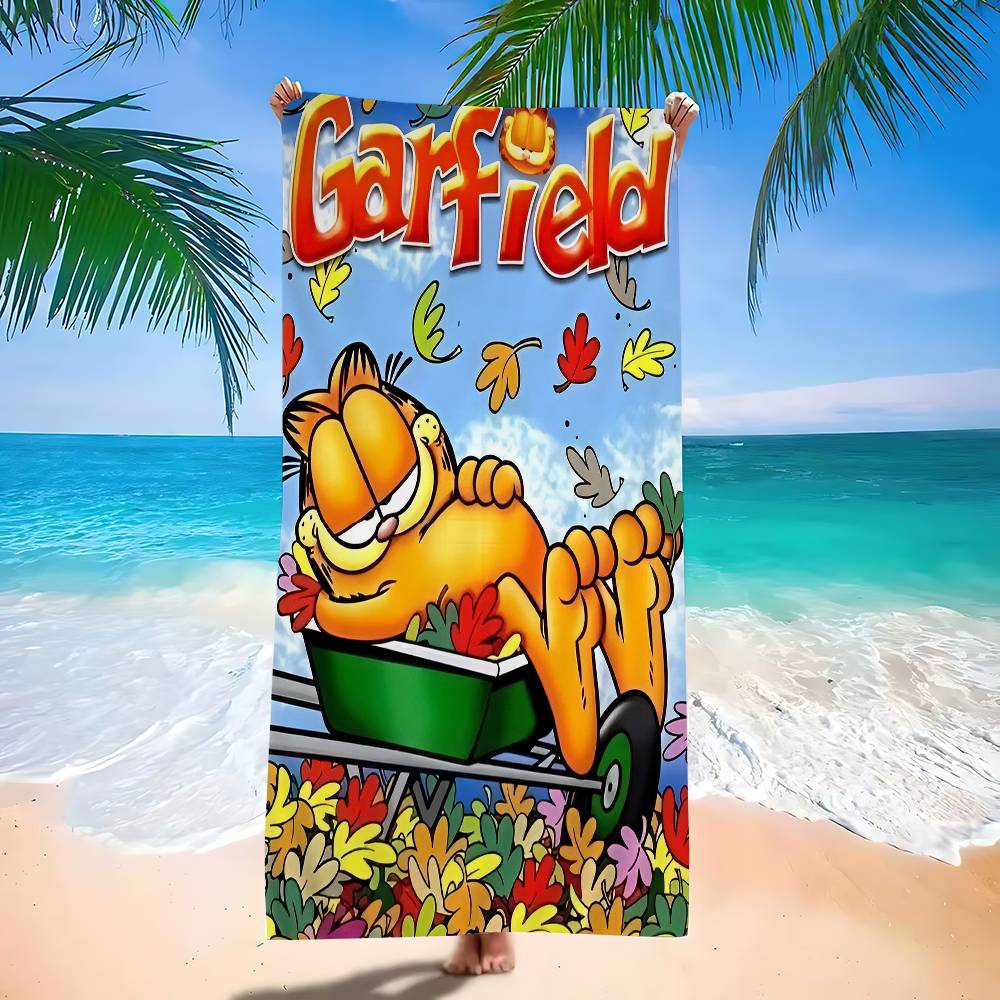 Anime G-Garfields Cat Microfiber Blanket Quick Drying Beach Towels Oversized Printing Super Absorbent Pool Towel Blanket