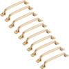 Lot of 10 Golden Cabinet Handles 128 Mm - Zinc Alloy, 163×20×23 Mm