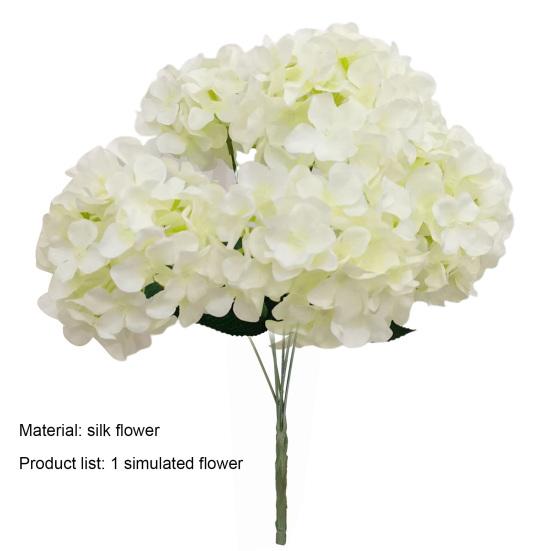 1 Branch Faux Silk Flower Romantic Realistic 6 Forked Elegant Artificial Hydrangea
