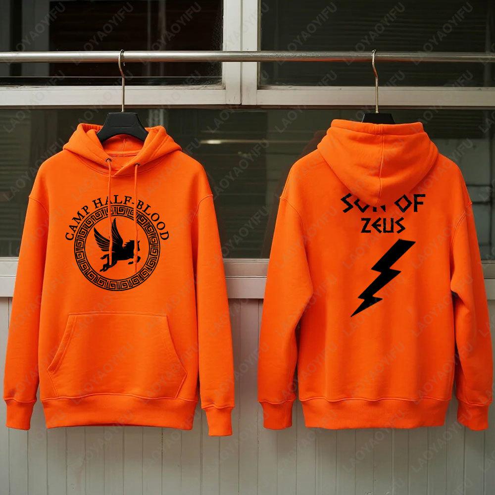 

Camp Half Blood Hoodie Fall Winter Essential Half Camp Game Men Women Orange Pullovers Poseidon of Son Halloween Sweatshirt Tops 3XL