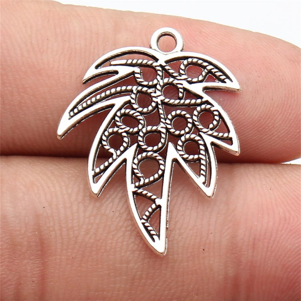 Foglie Grandi Dettagliate Fascino Botanico Bronzo Antico Lega di Zinco Materiali per la Creazione di Gioielli Stile Fabbricante di Gioielli Fascini Metallici