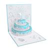 Birthday Card Cake Fireworks Stars Balloons 3D Birthday Greeting Card with Light Music Envelope for DIY Present Gold