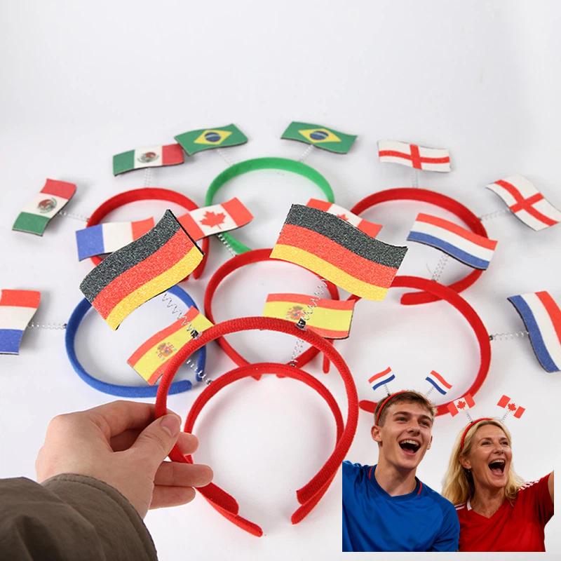 National Flag Headband Decoration ball game Fan Party Decoration Headband National Flag Headband Hair Accessories For Woman Man
