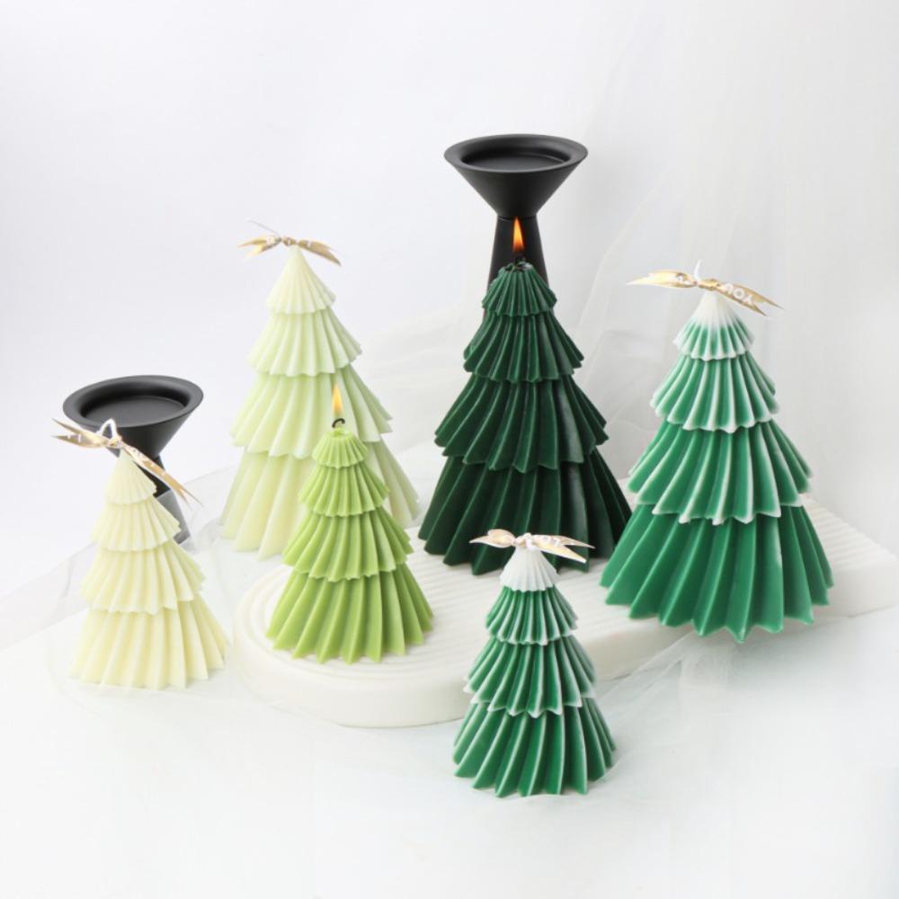 Conical Shaped Soap Mould Diagonal Striped Christmas Tree Candle Mold Household   Craft Making