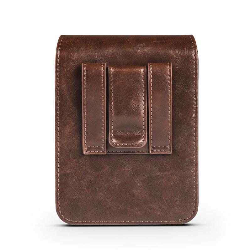 Leather Waist Bag for Samsung Fold8 & Huawei Pura X Max - Crazy Horse Folding Phone Case