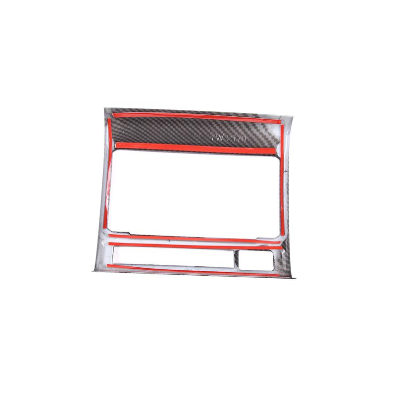 For Toyota Tacoma 2011-2015 ABS Carbon Fiber/Red Car Central Control Air Conditioning Vent Decorative Frame Car Accessories