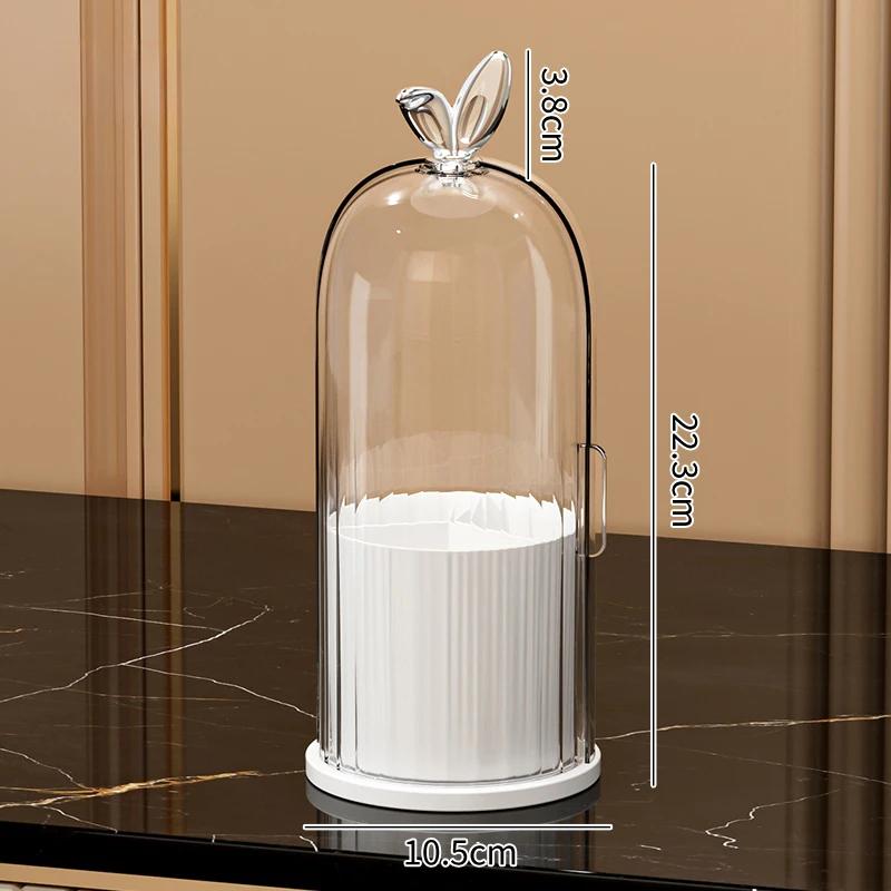 360° Rotating Cosmetic Brush Shelf Organizer Cosmetic Display Case Desktop with Drawer Storage Organizer For Living Room Bedroom