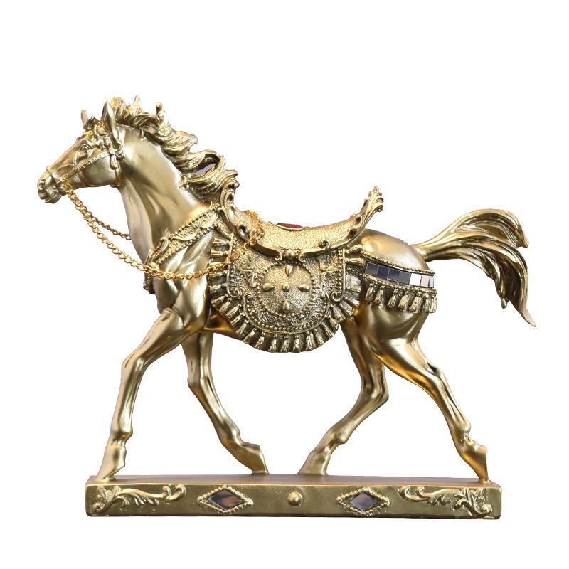 Elegant Resin Horse Ornaments for Luxury Home Decor – Perfect for Living Room and Wine Cabinet.