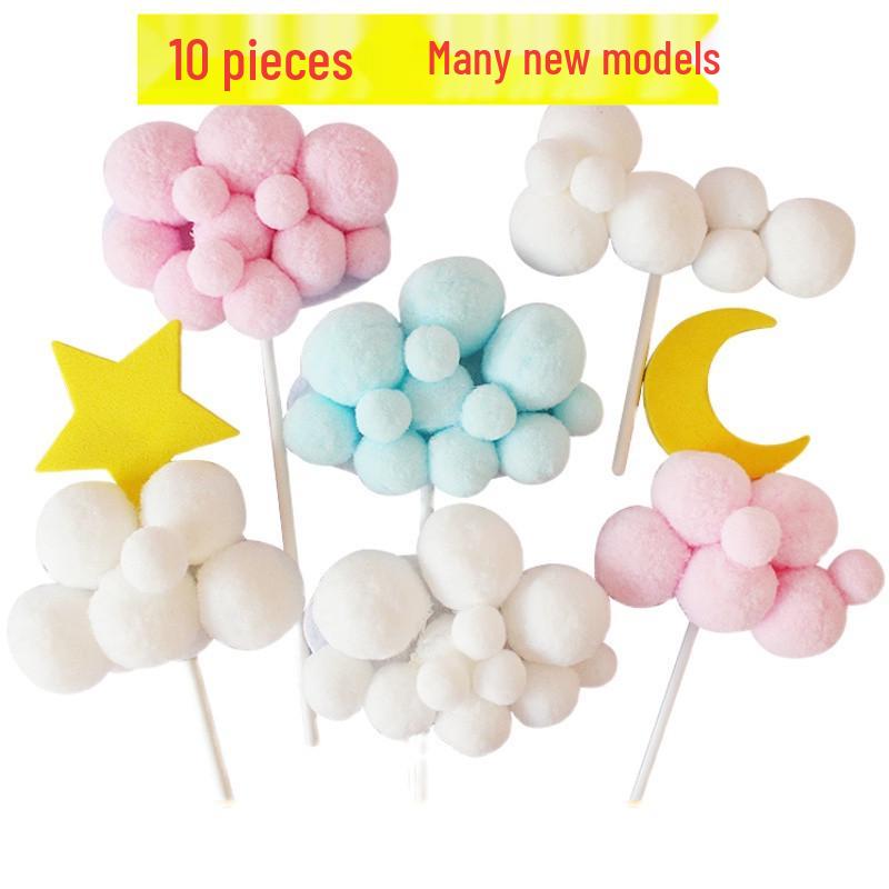 10-Pack 3D Hot Air Balloon & Rainbow Cake Toppers