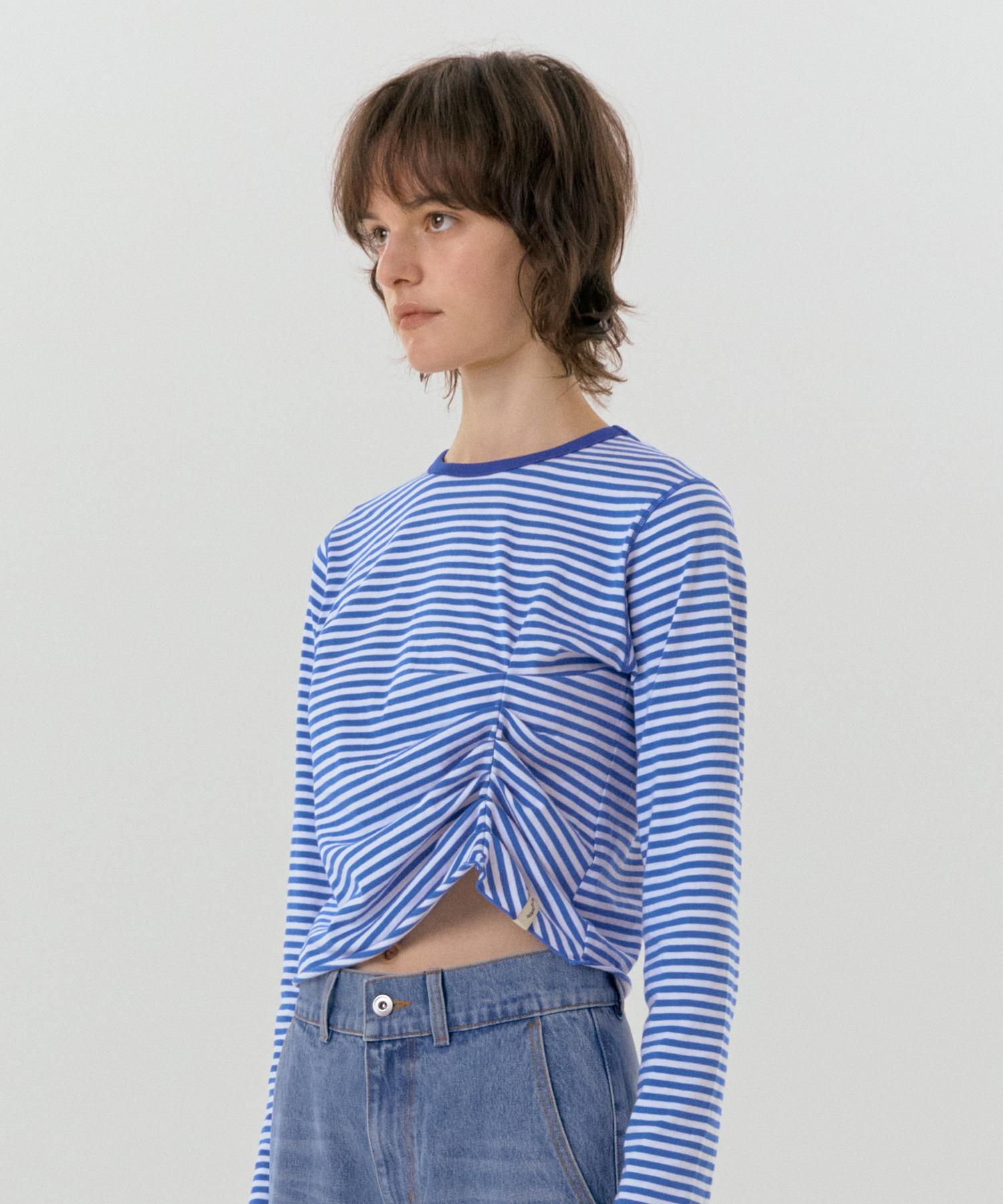 Sinking Deeper Wrinkled Long Sleeve T-Shirt (Blue) S
