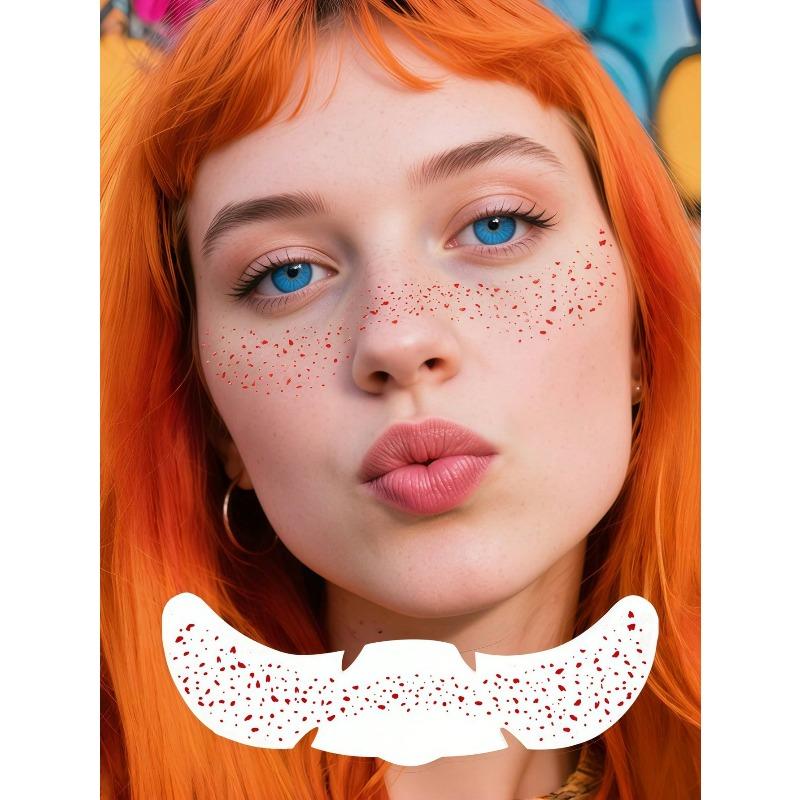 1pcs Shiny Freckle Face Temporary Tattoos, Sparkling Heart Freckle Waterproof Glitter Tattoos For Adults, Suitable For Daily Makeup, Festivals