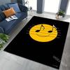 1PC Smiley notes on music staff Print Carpet for Living Room Bedroom Sofa Home Decor Rus Non-slip Floor Mat Luxury Gift