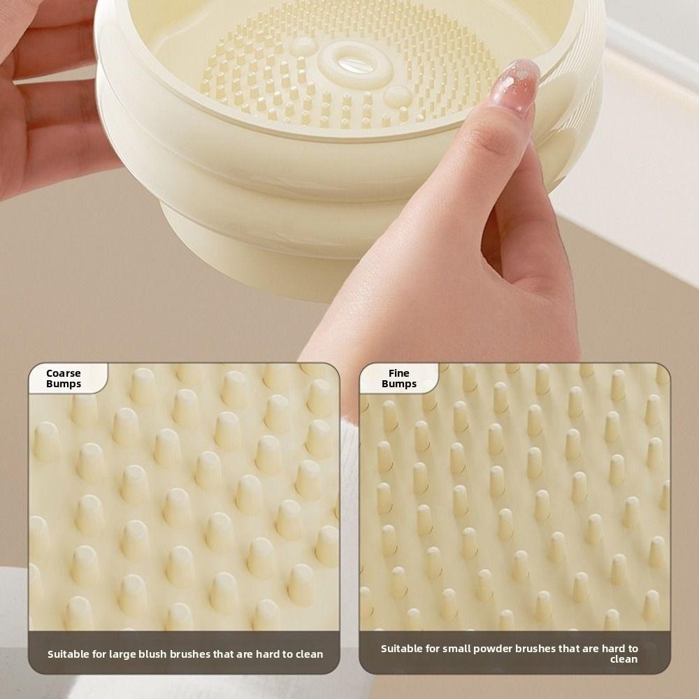 Dustproof Makeup Brush Cleaner Bowl 2-in-1 Cosmetic Brush Hang Drying Holder  Pen Holder