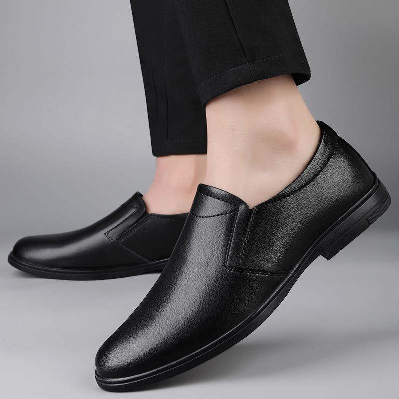 25 Men'S And Women'S Leather Shoes Loafer Dress Casual Shoes Spring Low-Top Foot-Fitting Cowhide Surface Single Shoes One Pedal