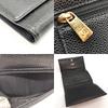 Used CHANEL COCO MarkTri-fold wallet leather Women