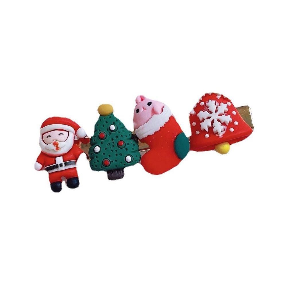 Children Cute Kids Gifts Christmas Hair Clip Elk Headwear Santa Claus Hairpin Hair Accessories