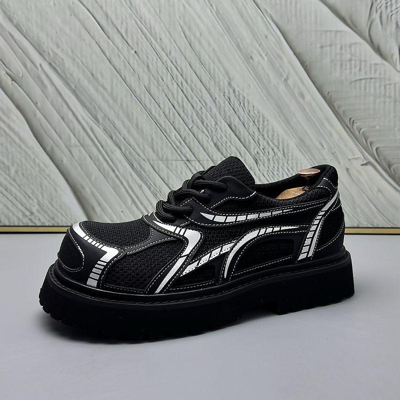 

Casual shoes, summer commuter mesh shoes, stretch durable, heightened derby shoes, board shoes 39 чёрный