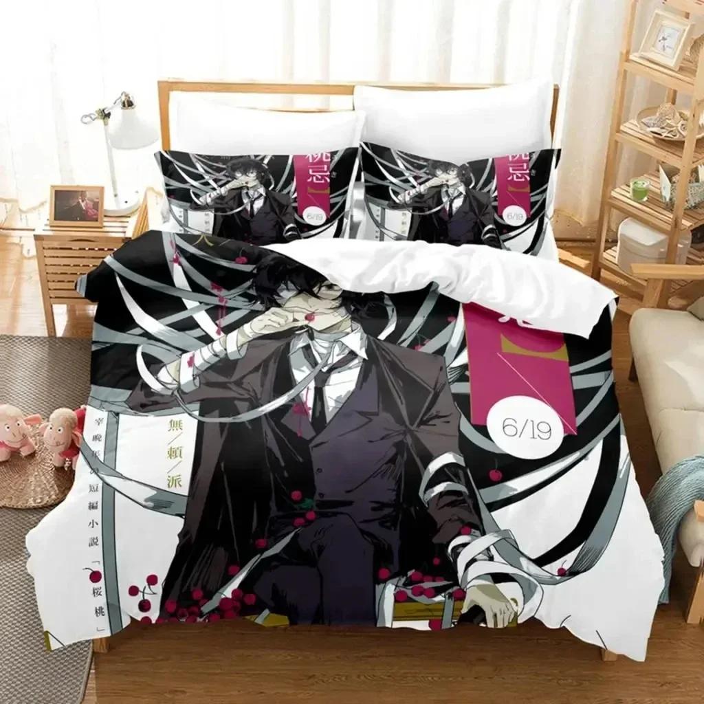 3D Print Anime Dazai Bungo Stray Dogs Bedding Set Bedroom Soft Modern Bedspreads Comefortable Kids Duvet Cover Quilt Pillowcase