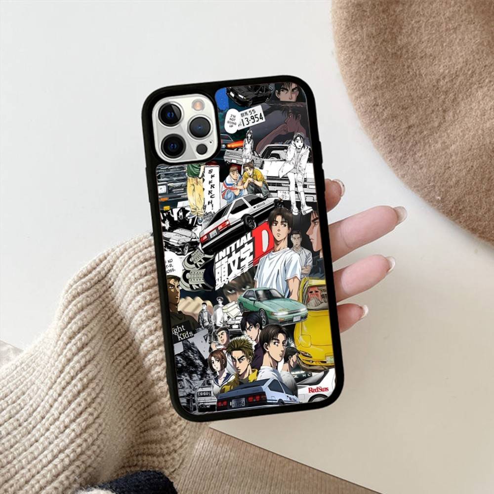 Road Racing Anime I-Initial D For IPhone 17 16 15 14 13 12 11 Pro Max Plus Mini PC+TPU Back Phone Cover