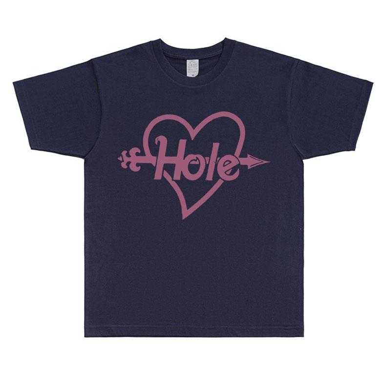 Alternative Rock Band Hole Pink Heart and Arrow Graphic Print T-shirt Courtney Love T-shirts Men Women Gothic Oversized T Shirts