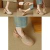 Sommer-Sandalen mit offenem Rücken für Damen mit dicker Sohle und runder Spitze aus Superfiber-Material für Freizeit