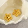 GEMCHIC Women's Vintage Gold Star Stud Earrings Stainless Steel Fashion Jewelry