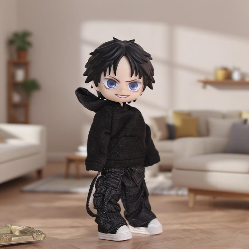 Φούτερ με επένδυση για κούκλα OB11, Ρούχα και Παντελόνι Κοστούμι Για κούκλα Ob11 1/12, Καθημερινά Casual Αξεσουάρ Για Παιδιά DIY