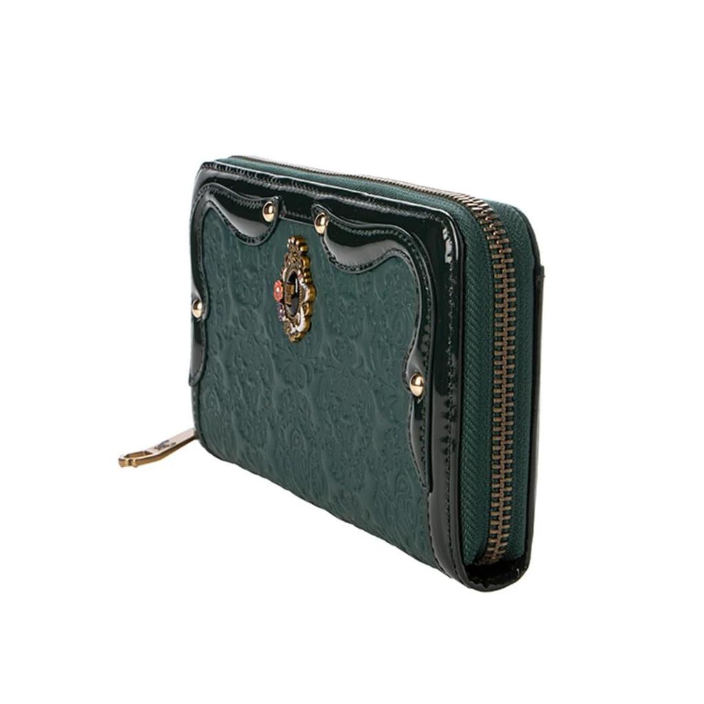 Anna Sui Serpent Round Zipper Long Wallet with Bill Compartments and Card Large 316111 Black Wallet, Women's Slots, Capacity,