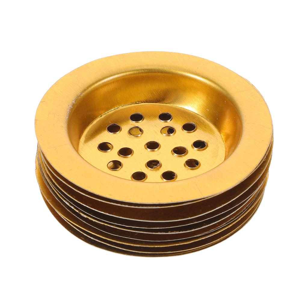 10pz Vassoio Bruciatore di Incenso Inserto Tazza in Ferro Perforato Tono Oro Per Resina Oud Bakhoor Supporto Disco Carbone Schermo Incensiere - 7