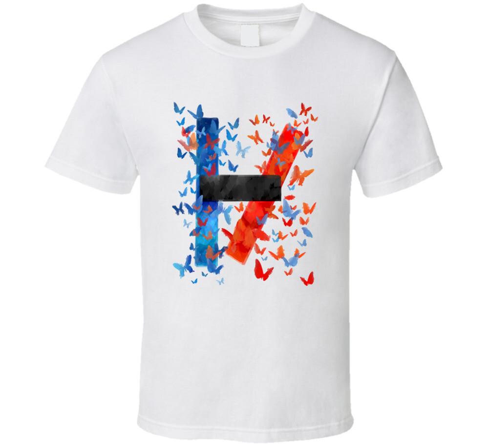 

21 Pilots Butterfly Art White T Shirt Mens Womens Tees Top M