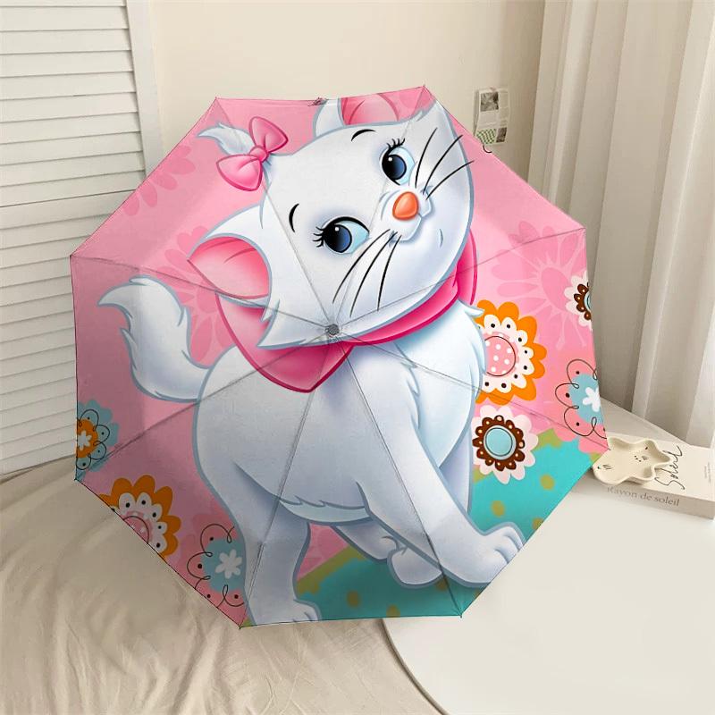 

1PC cat flower Automatic Open/Close Umbrella with Windproof, 8-Rib Sturdy Canopy, Durable Ribs, Fashionable Design,1275a