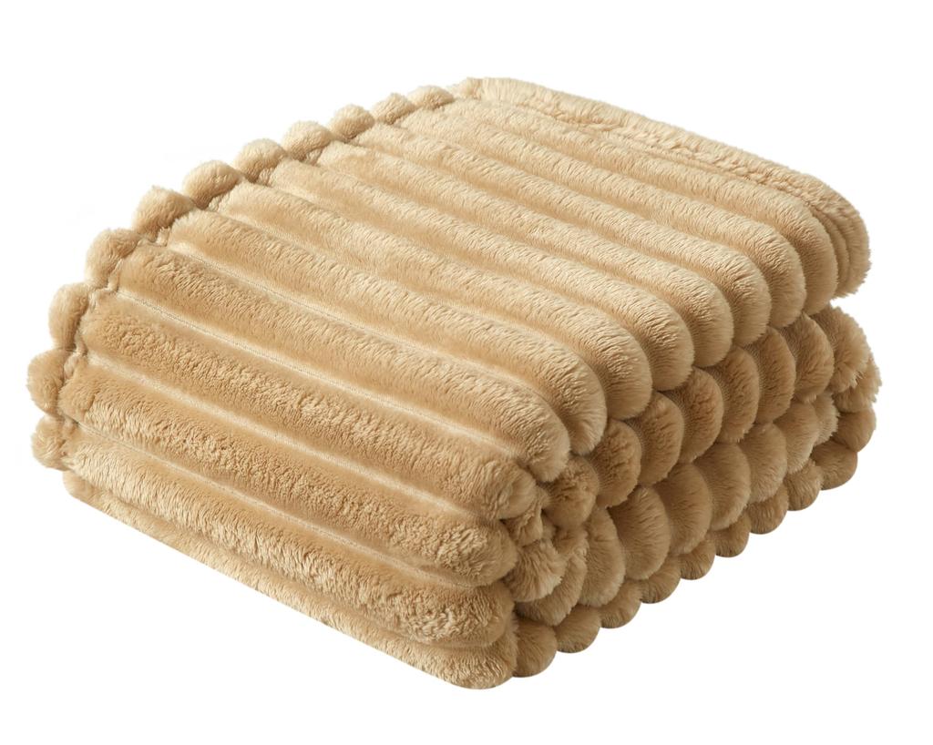 COZYXWORLD Blanket, Solid Color, Anti-Static, Thick, Soft to the Touch, Suitable for All Seasons, Machine Washable, Throw Blanket (Beige, 150x200cm)