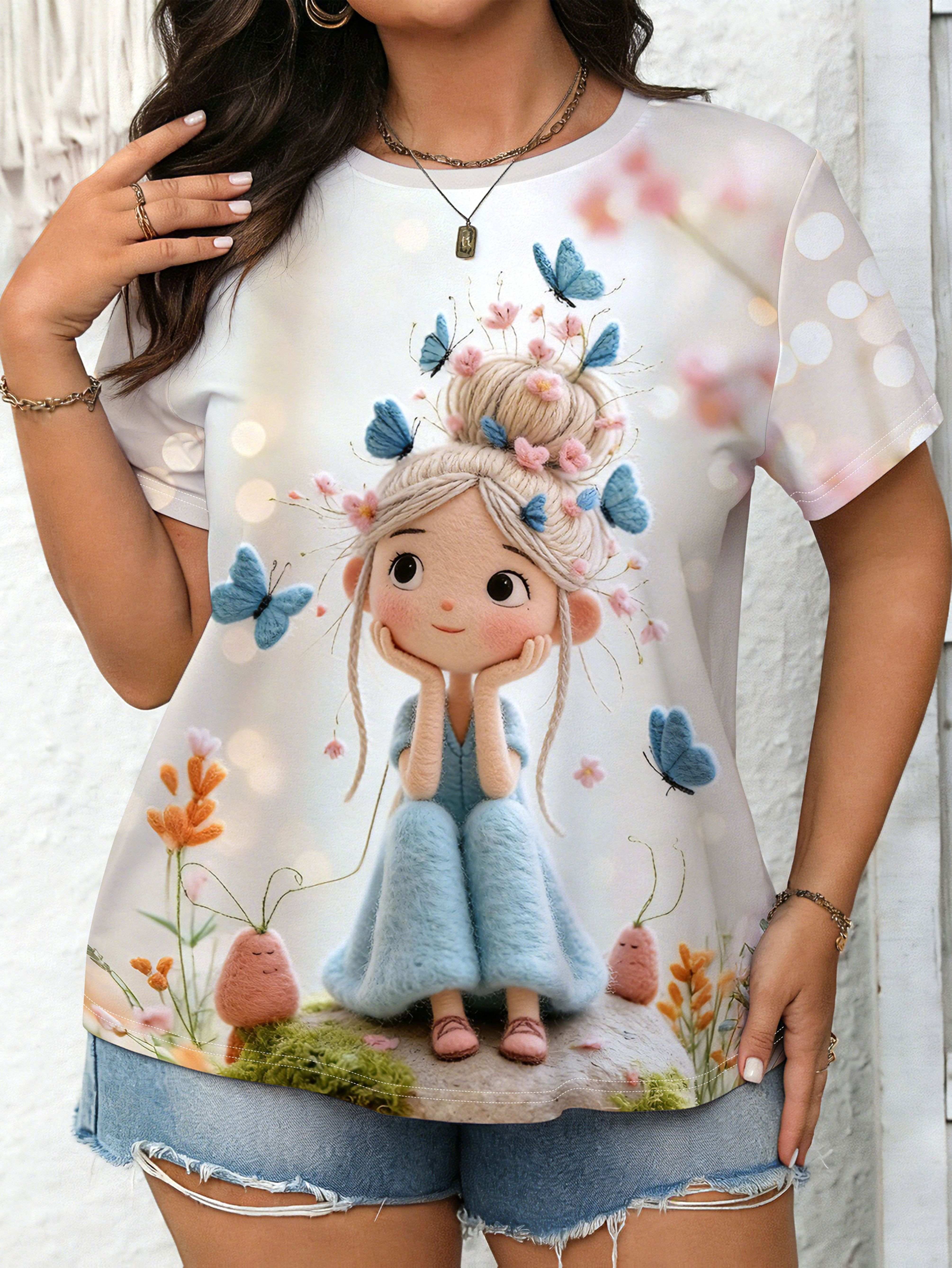 

A Women S T-Shirt in S Featuring Floral And Adorable Butterfly Designs. Crafted with a Gentle And Calming Aesthetic. Round Neckline. Short Sleeves. Ma L дубильна кора