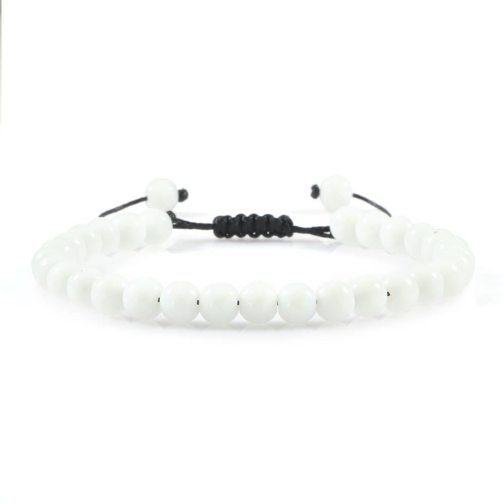 Verstellbares Lavastein-Perlenarmband - Kreative Unifarbene Serie