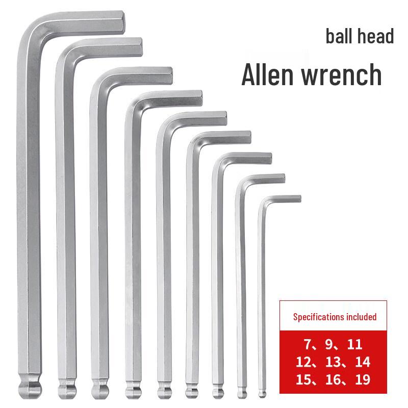 CR-V Ball Head Extended Hex Key Wrench Set, 9-Piece