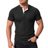 Men's Casual Lightweight Raglan Sleeve Henley Shirt Soft Breathable Fabric Short Sleeve Summer Top Comfortable Fit